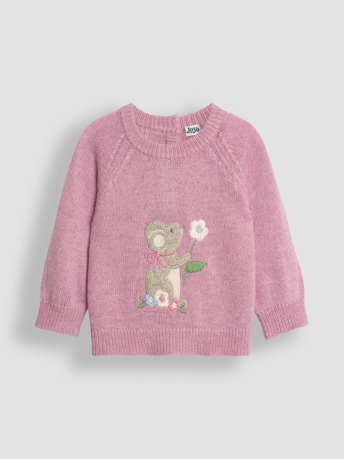 Pink Mouse Appliqué Jumper (B73548) | £13