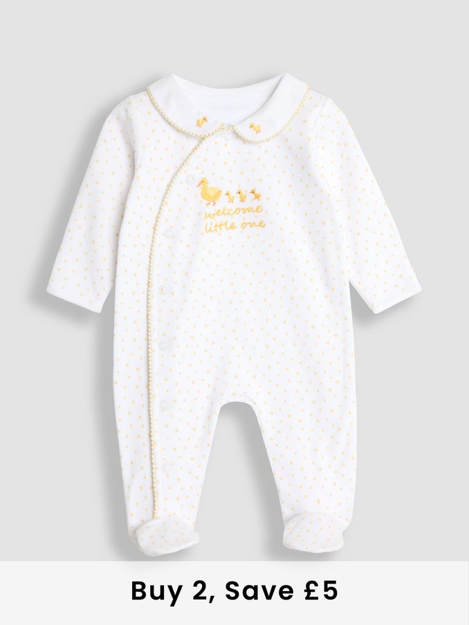 White Welcome Little One Sleepsuit (B73824) | £21