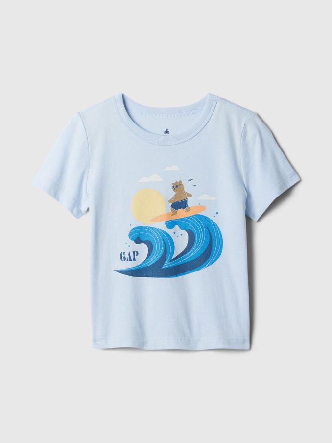 Blue Surf Graphic Short Sleeve Crew Neck Baby T-Shirt (Newborn-5yrs) (B73992) | £4