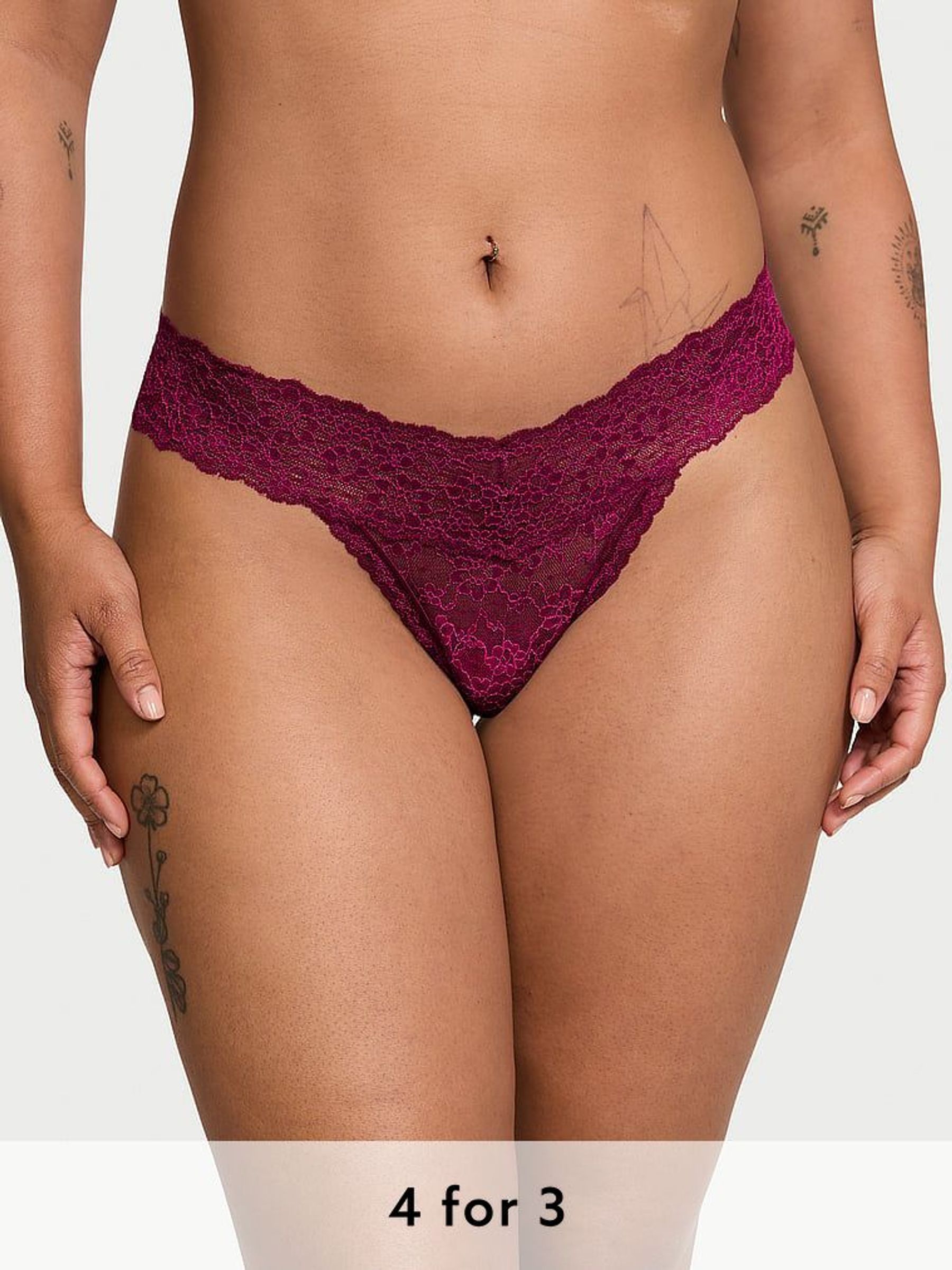 Plum Rouge Red Thong Knickers (B74063) | £9