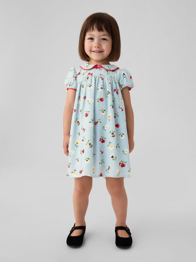 Light Blue DÔEN Floral Dress (6mths-5yrs) (B74419) | £21