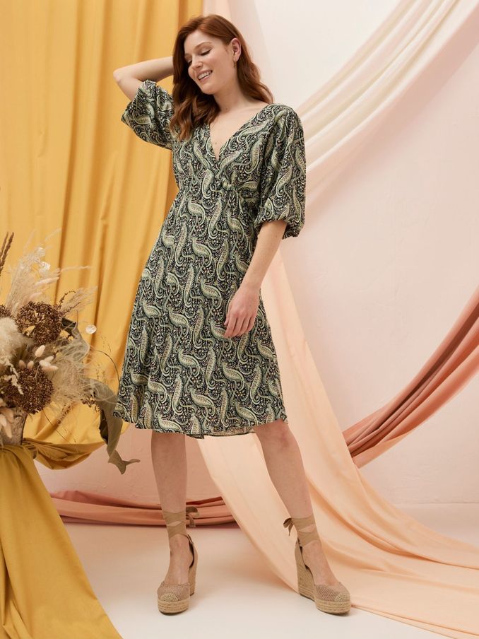 Black Padra Paisley Dress (B74700) | £38