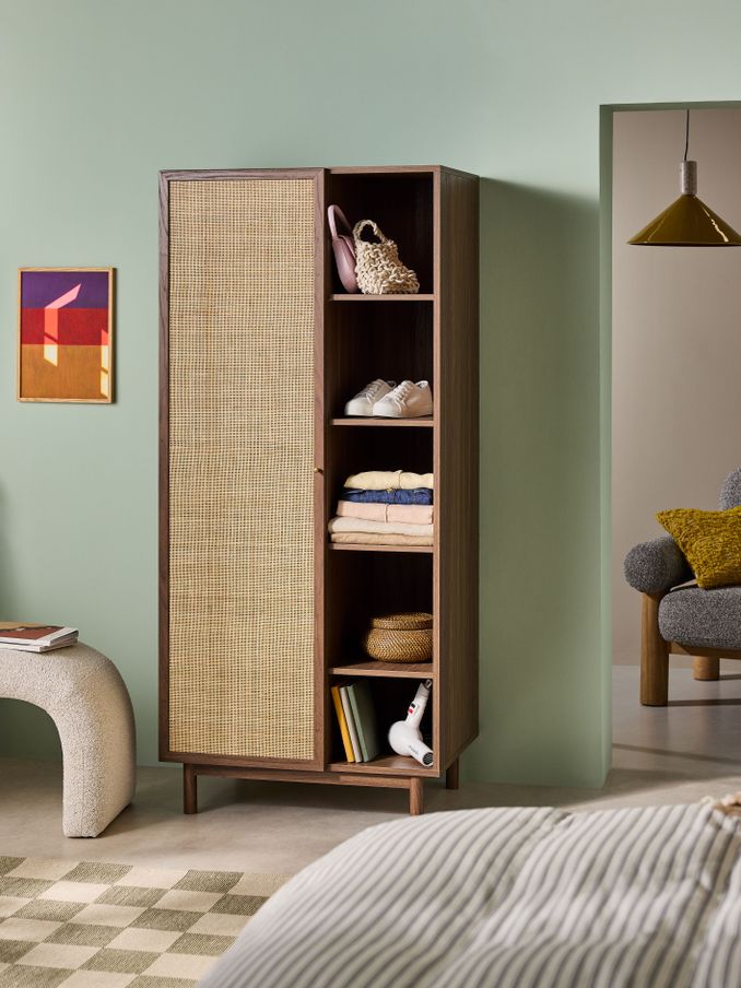 Pavia Rattan Double Wardrobe in Dark Oak Effect (B75040) | £499
