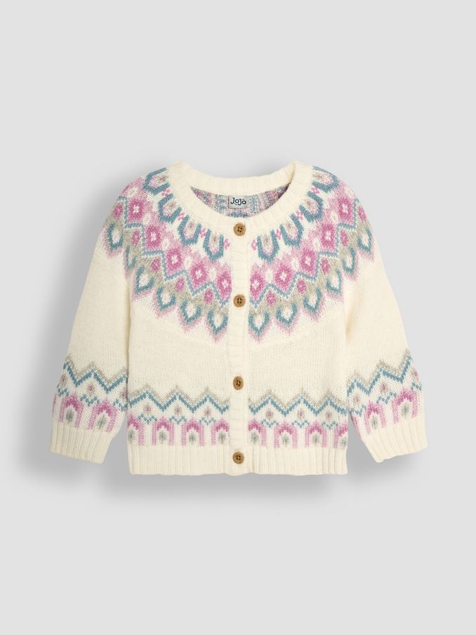 Cream Fair Isle Pattern Cardigan (B76056) | £11
