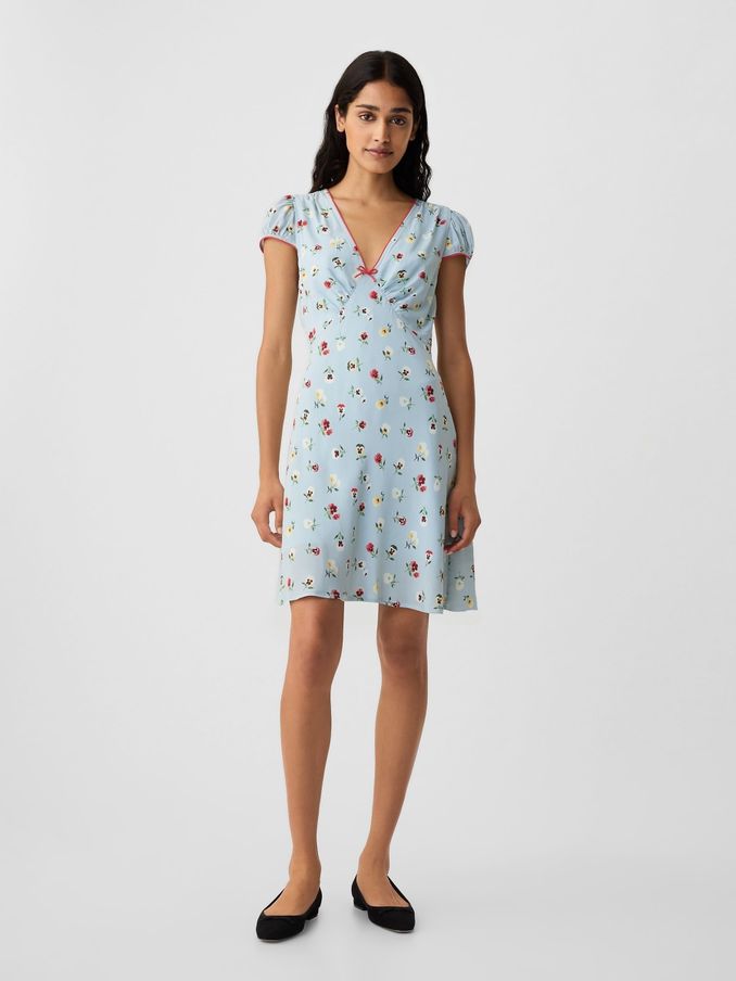 Light Blue DÔEN Floral Mini Dress (B76693) | £45