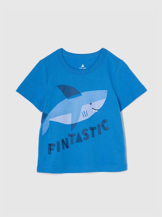 Blue Shark Graphic Short Sleeve Crew Neck Baby T-Shirt (Newborn-5yrs) (B77171) | £4