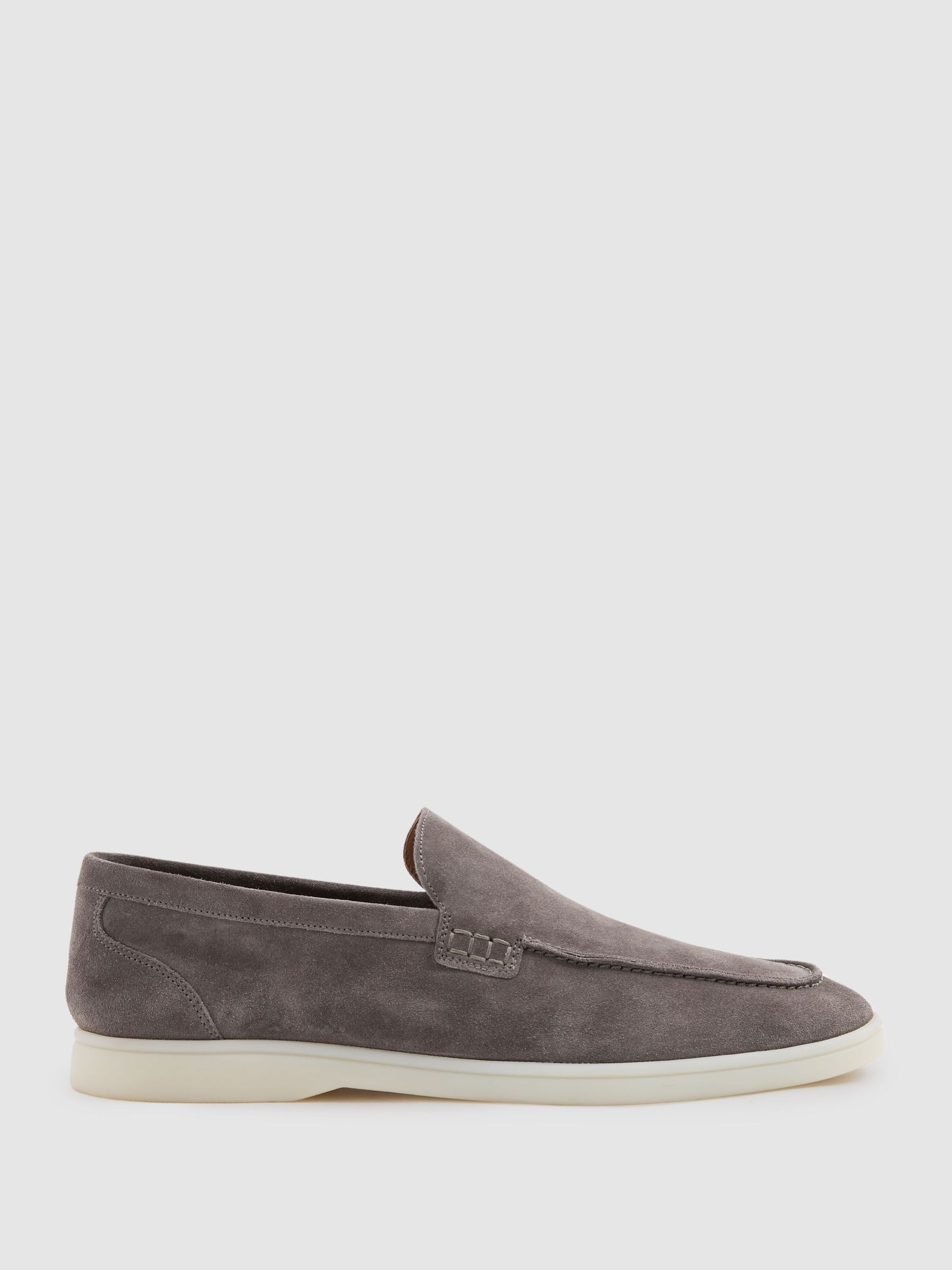 Suede Slip-On Loafers in Grey (B77251) | £80