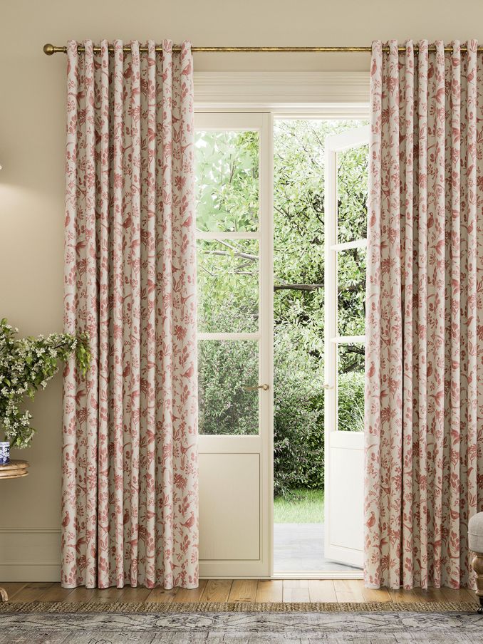Festival Pheasants Set of 2 Natural Blackout Eyelet Curtains (B77938) | £105 - £190