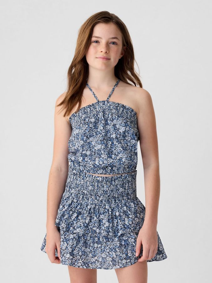Blue Smocked Halter Vest Top (4-13yrs) (B78319) | £5