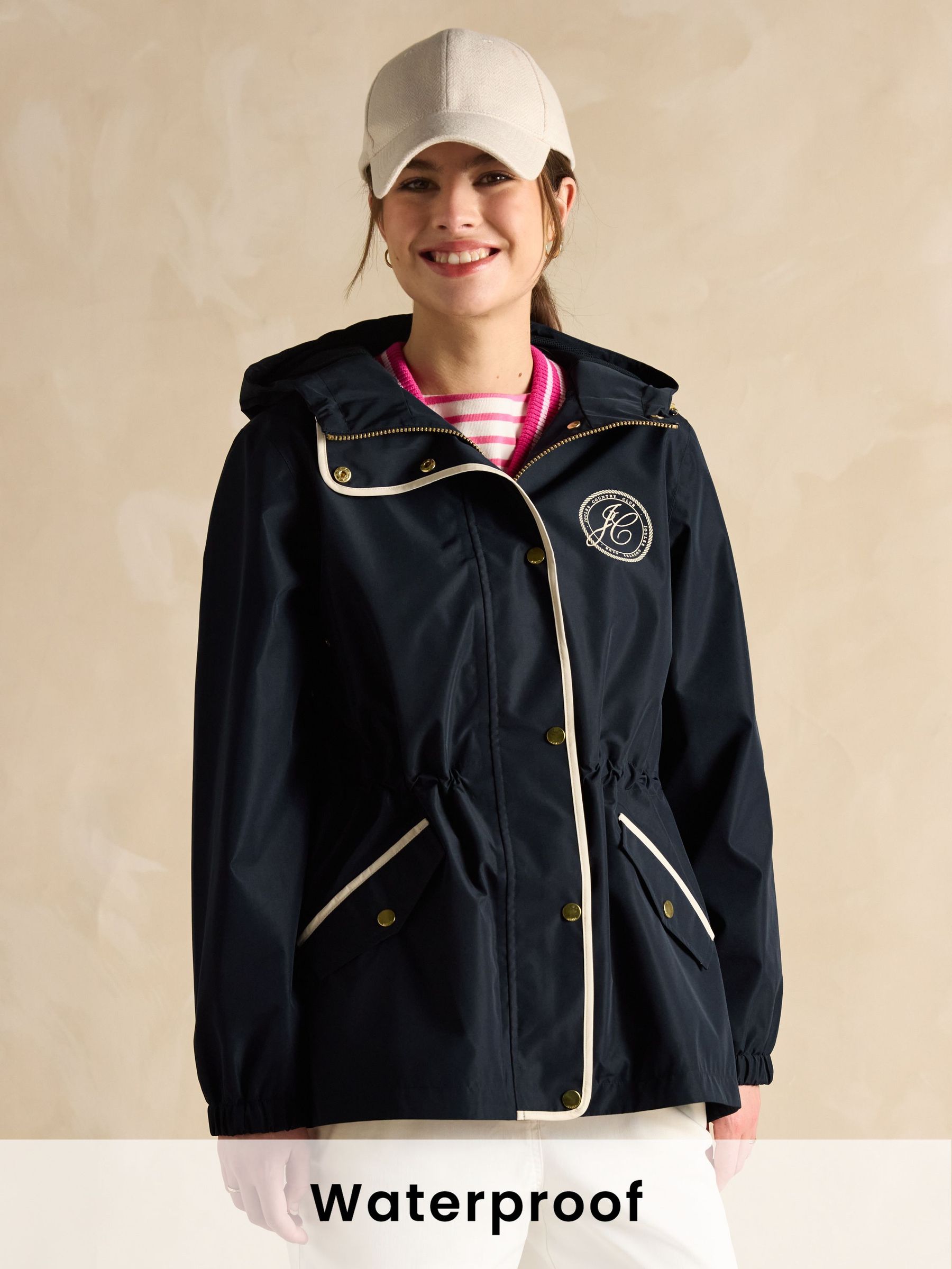 Holt Navy Packable Waterproof Raincoat with Hood (B78931) | £65