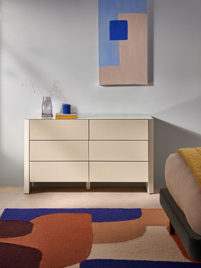 Eleni 6 Drawer Wide Chest of Drawers in Ecru White (B79138) | £750