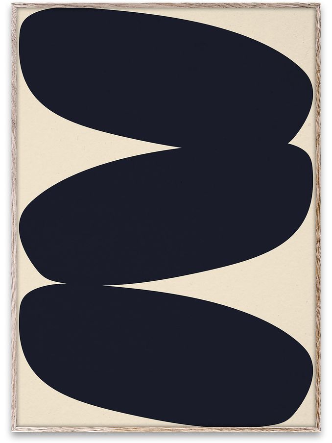 Paper Collective Beige Solid Shapes 01 Framed Wall Art Print in Natural Oak Frame (B81105) | £70 - £110