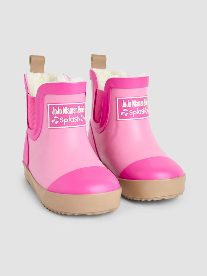 Light Pink Cosy Lined Colour Block Wellies (B81243) | £9 - £10