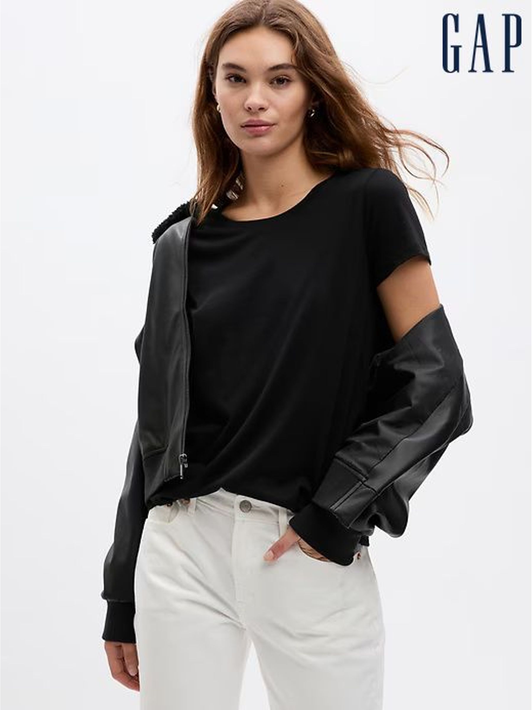 Black Crew Neck Favourite Cotton-Modal Short Sleeve T-Shirt (B82251) | £12