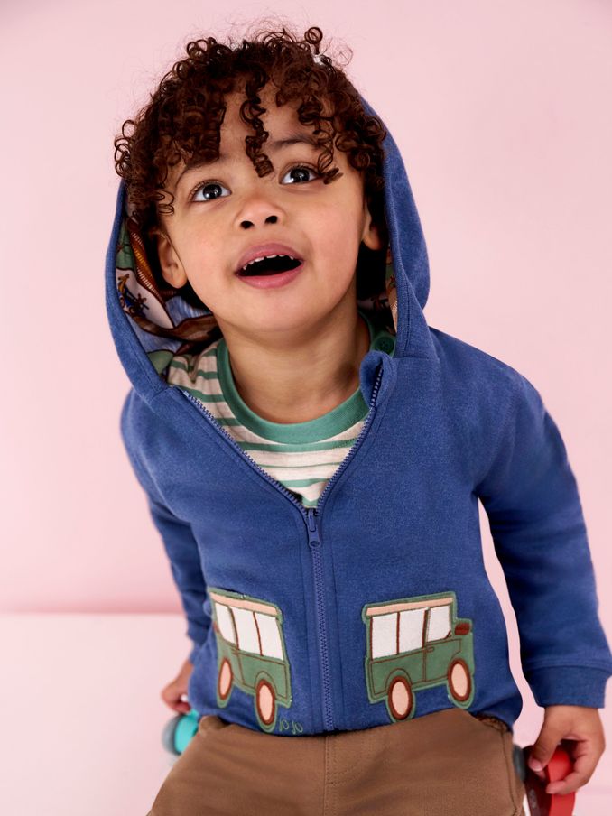 Indigo Safari Appliqué Reversible Hoodie (B82353) | £14