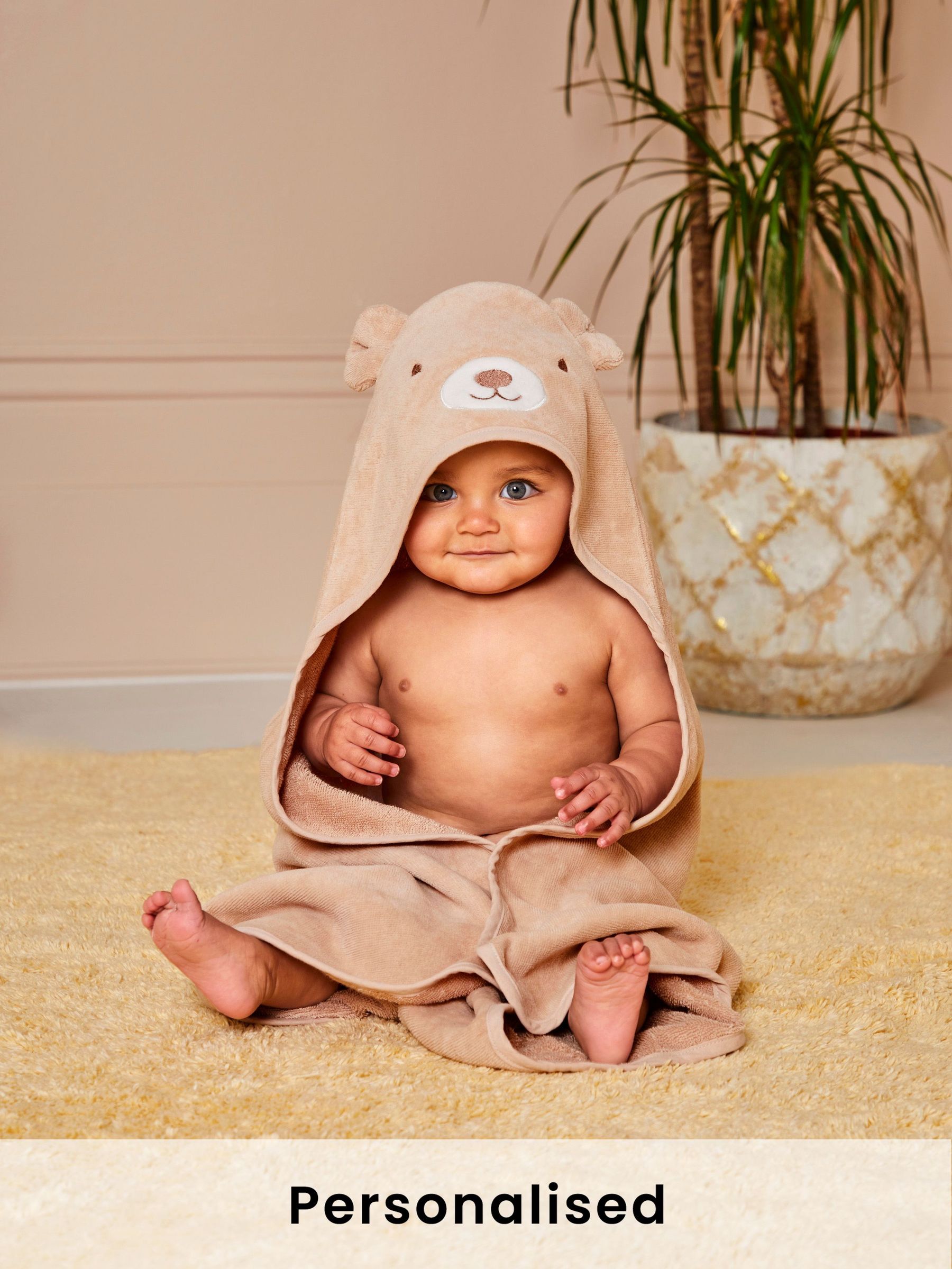Bear Personalised Character Hooded Towel (B84285) | £25.50