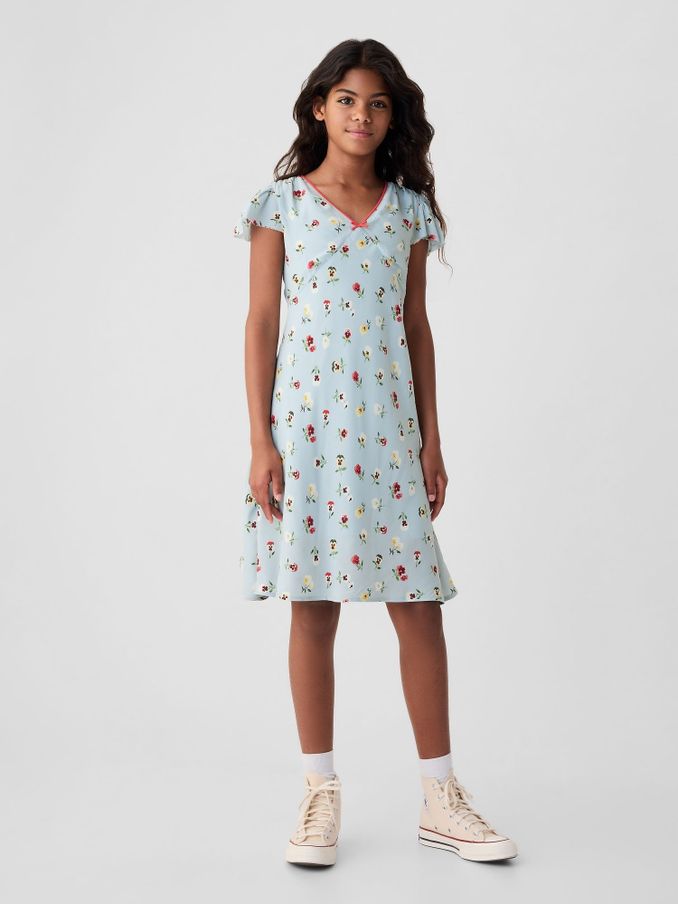 Light Blue DÔEN Floral Dress (Kids) (B84797) | £22