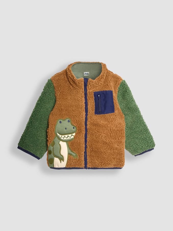 Mustard TRex Appliqué Teddy Fleece (B85439) | £16
