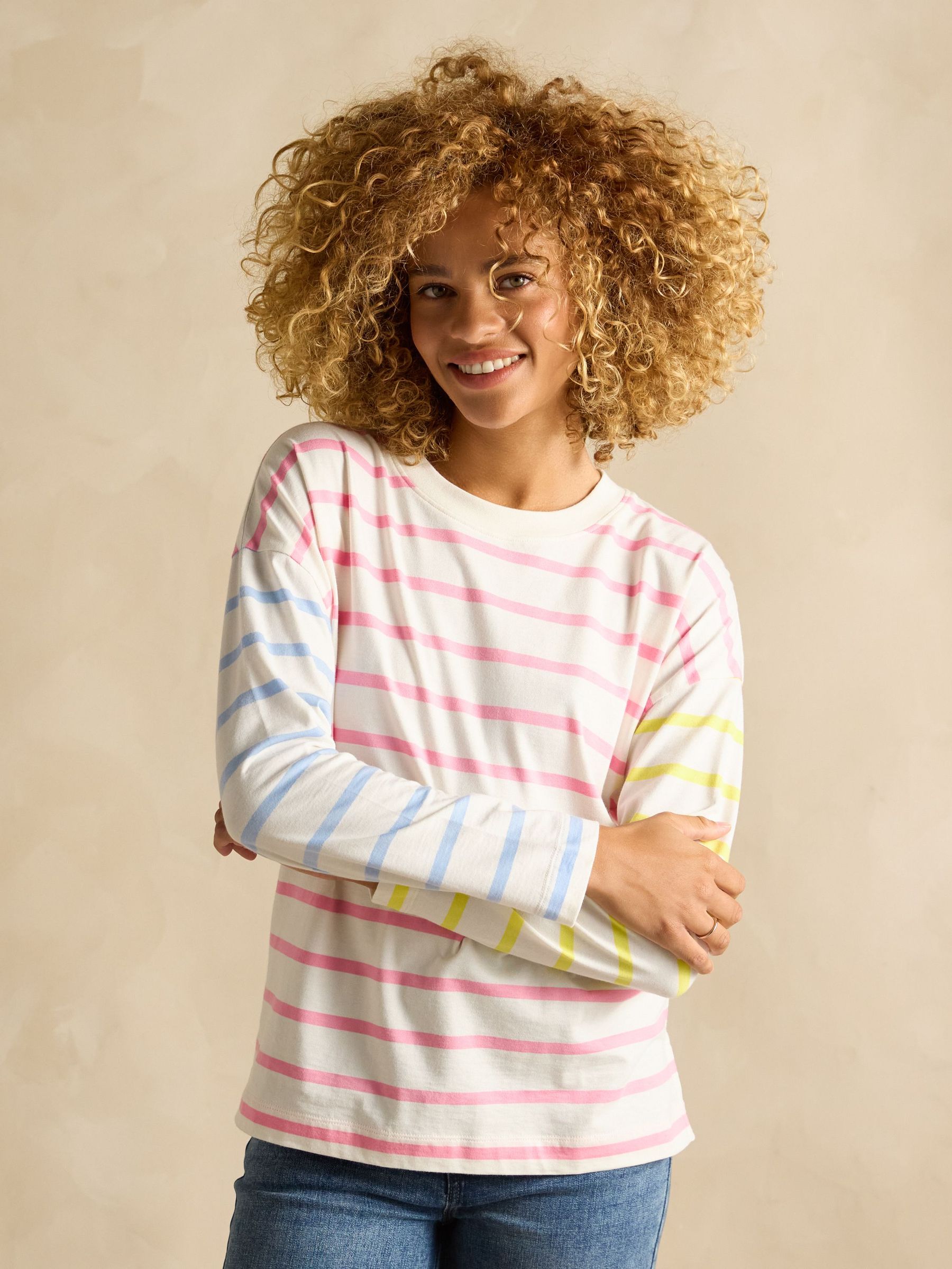 Ellie Pink Multi Long Sleeve Jersey Top (B86420) | £28