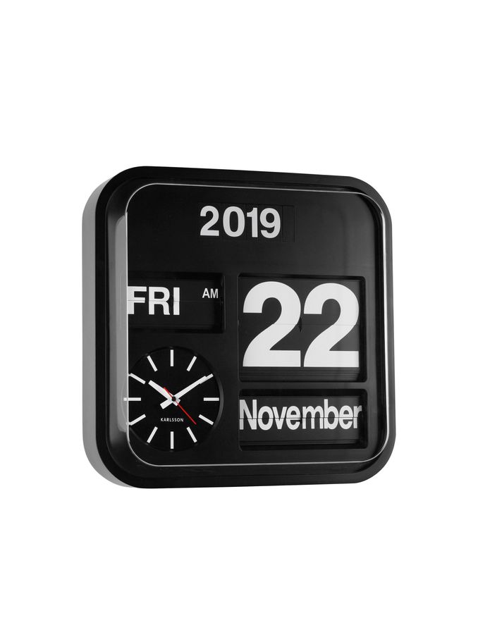 Karlsson Black Big Flip Wall Clock (B86570) | £486