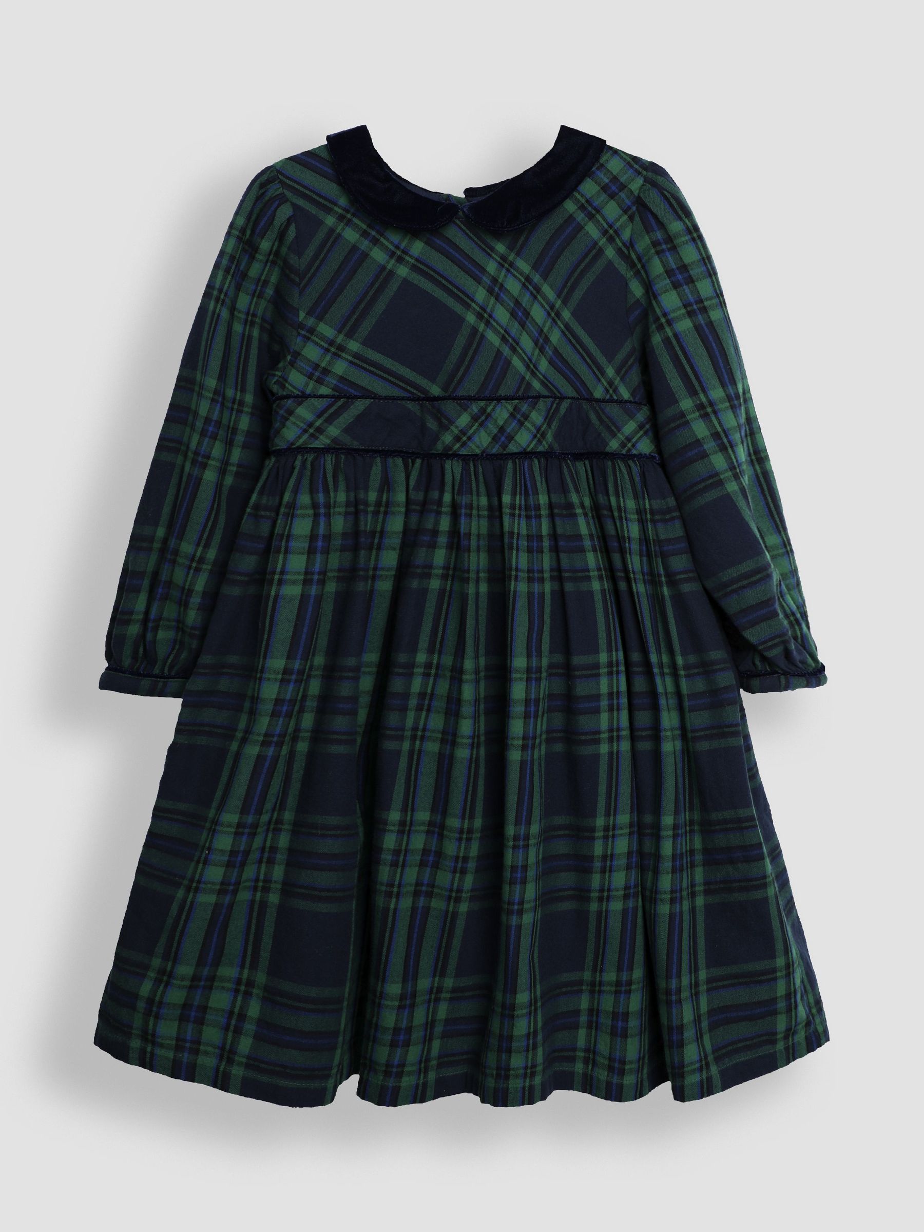 Green Check Collar Party Dress (B86708) | £31