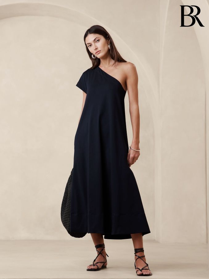 Banana Republic Blue Odile One-Shoulder Knit Dress (B87846) | £101