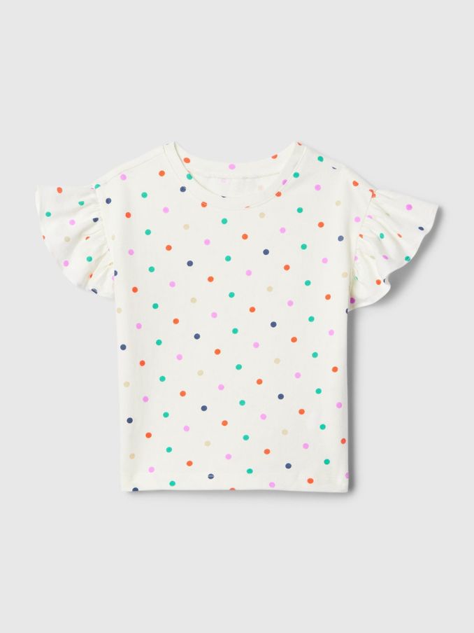 White Polka Dot Mix and Match Ruffle Short Sleeve T-Shirt (Newborn-5yrs) (B88079) | £4