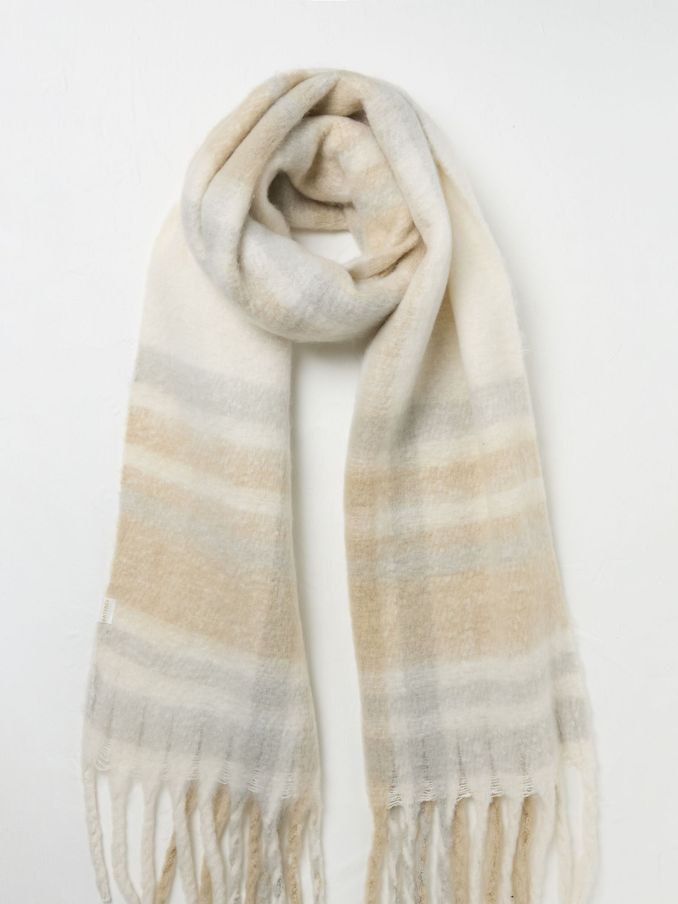 Talia Ivory Check Scarf (B88090) | £15