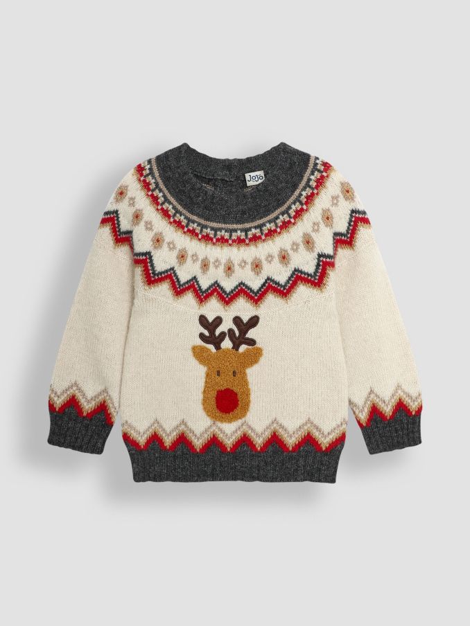 Natural Reindeer Christmas Reindeer Jumper (B88257) | £18