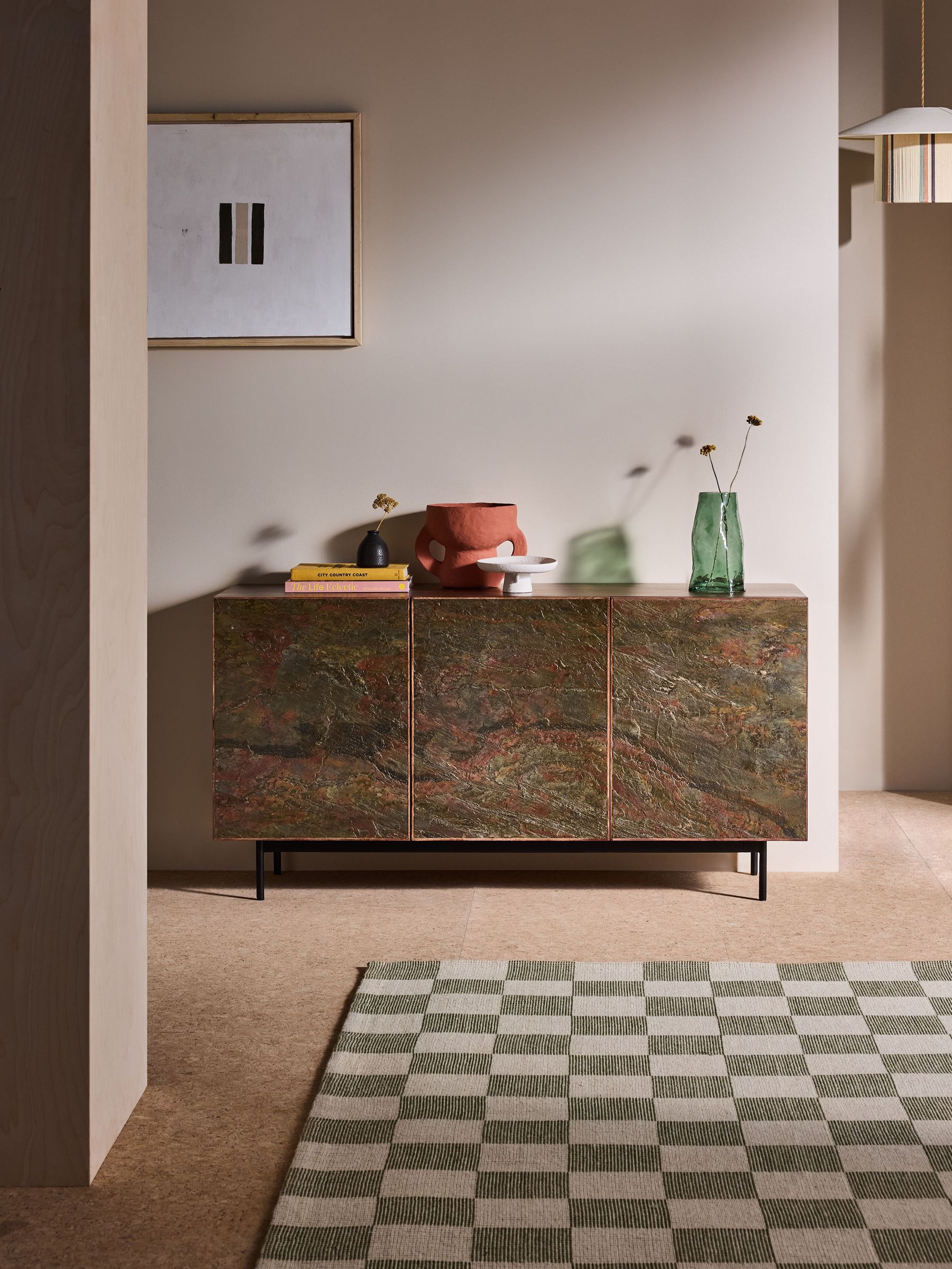 Dilan Large Sideboard in Mango Wood Stone Veneer (B88294) | £999