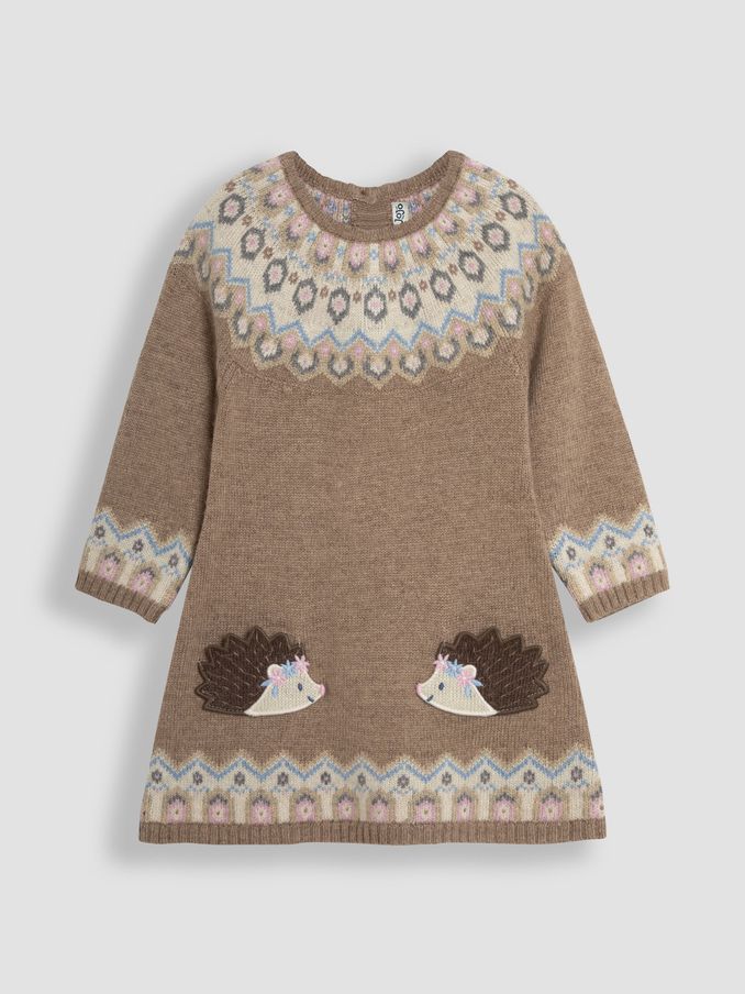 Neutral Hedgehog Knitted Dress (B88861) | £15