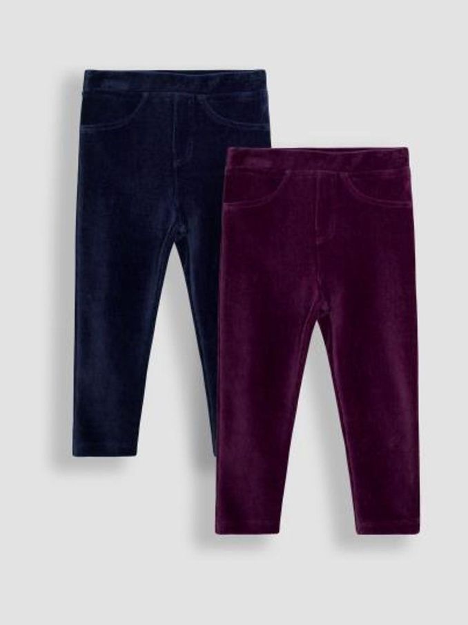 Navy Blue & Purple 2-Pack Jersey Cord Jeggings (B88952) | £11