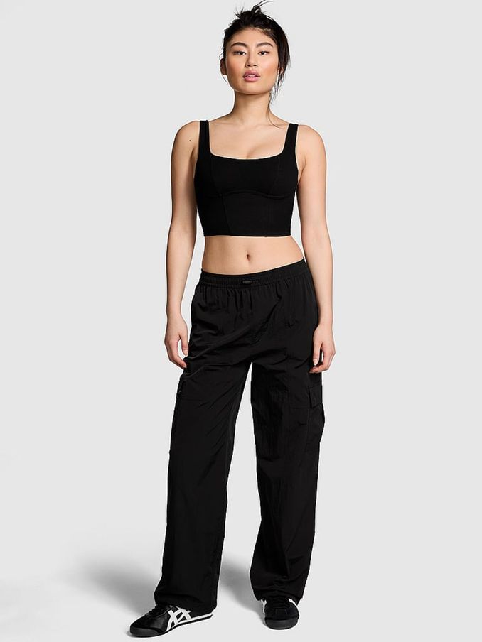 Black Parachute Cargo Trousers (B89218) | £49