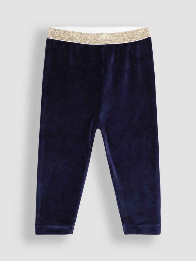 Navy Blue Velour Leggings (B89223) | £8