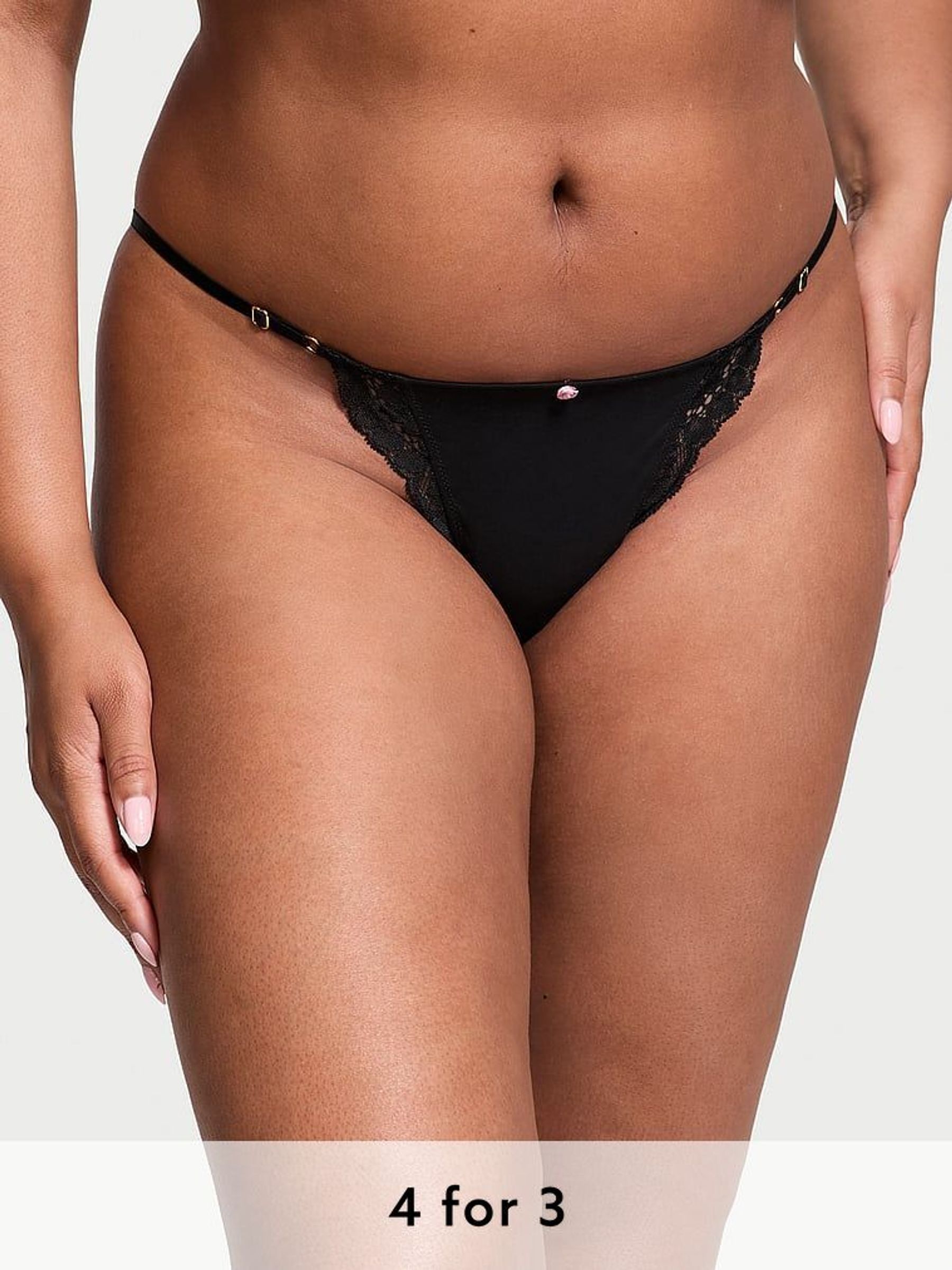 Black Lace Trim Bikini Knickers (B89255) | £14