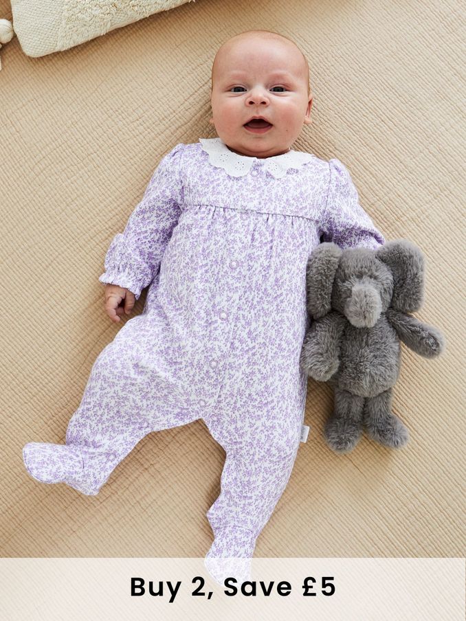 Lilac Pretty Floral Sleepsuit (B89925) | £23