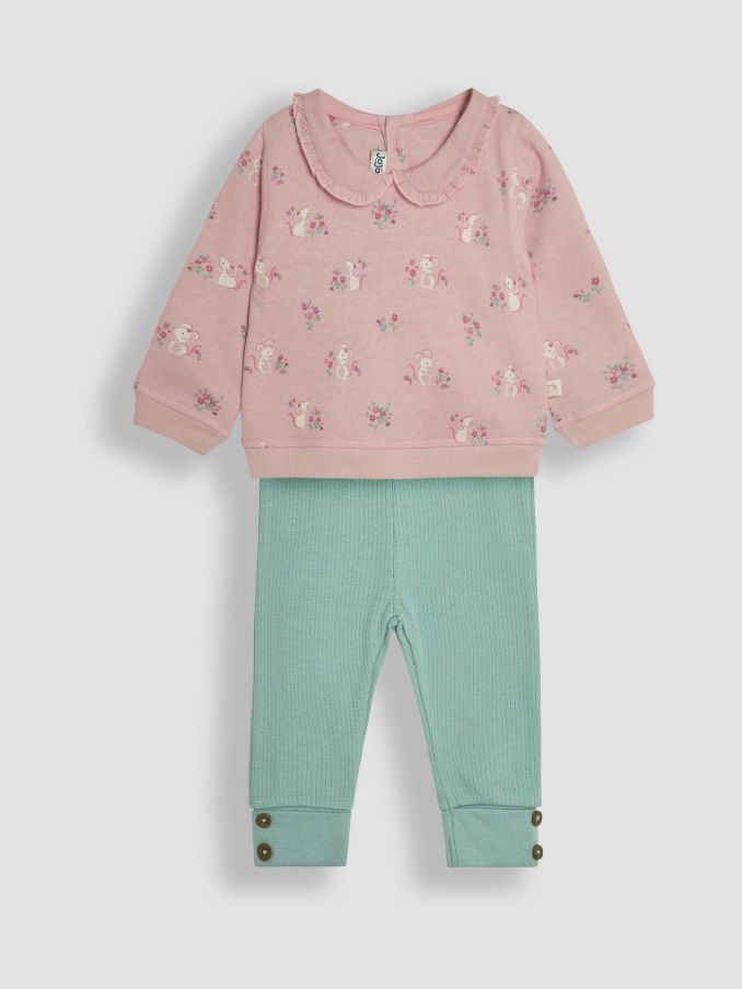 Pink Pretty Mouse Sweatshirt & Leggings Set (B90241) | £28