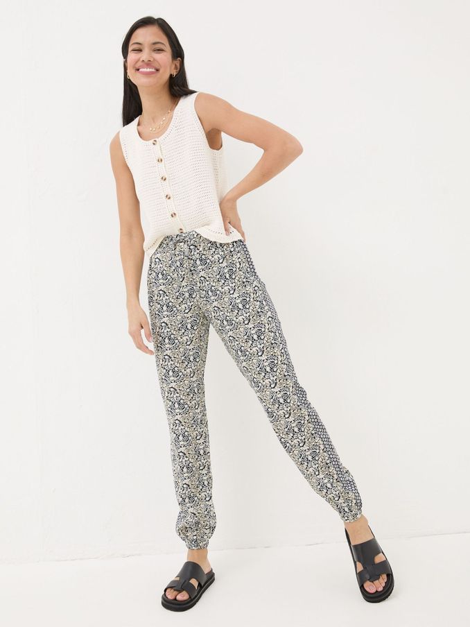 Lyme Black Inlay Floral Trousers (B90745) | £26