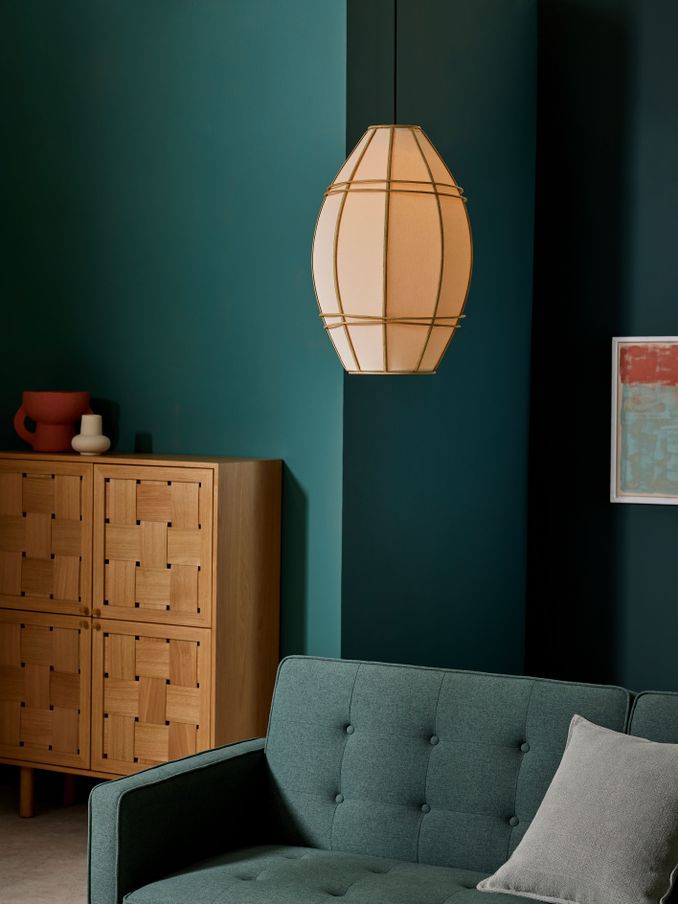 Oval Judah Pendant Light in Cream (B90886) | £189
