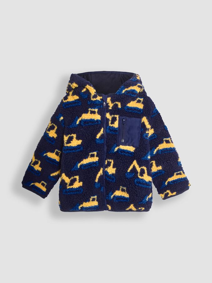 Navy Blue Digger Lined Teddy Fleece (B91060) | £30