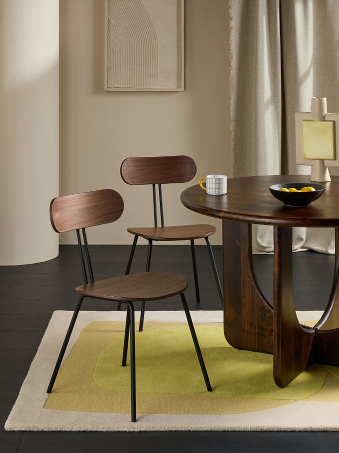 Set of 2 Tambo Dining Chairs in Walnut (B91236) | £299