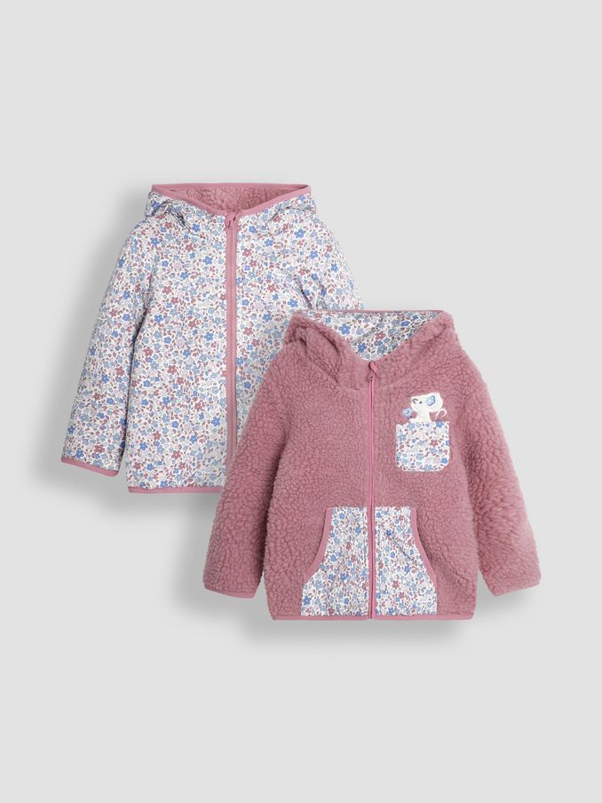 Pink Mouse Reversible Hooded Teddy Fleece (B91417) | £12