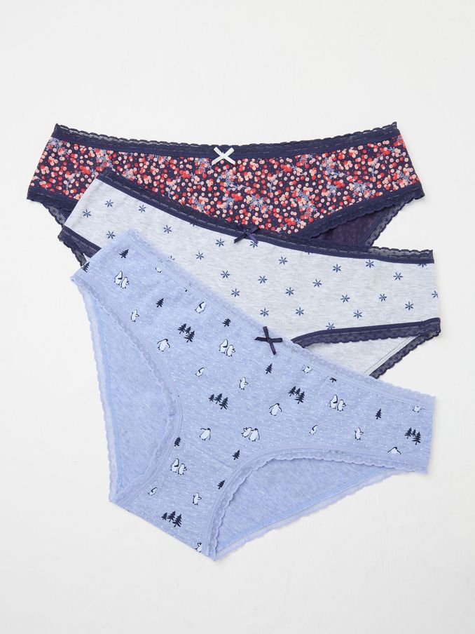 Multi 3 Pack Festive Mini Knickers (B91989) | £9