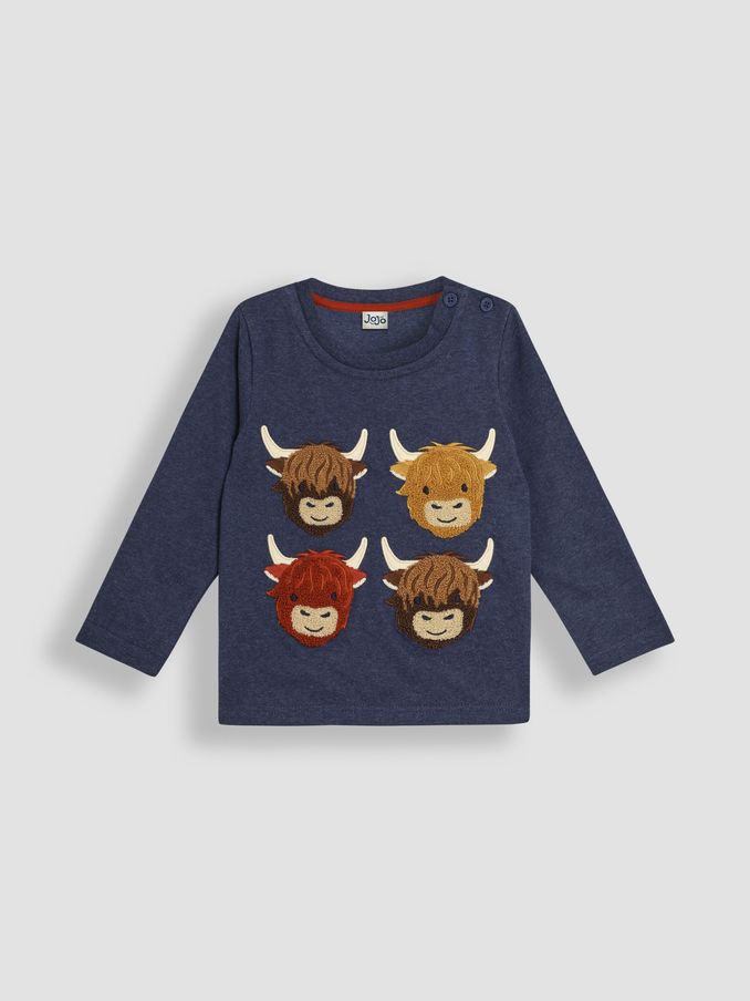 Denim Dinosaur Friends Appliqué Top (B91997) | £9