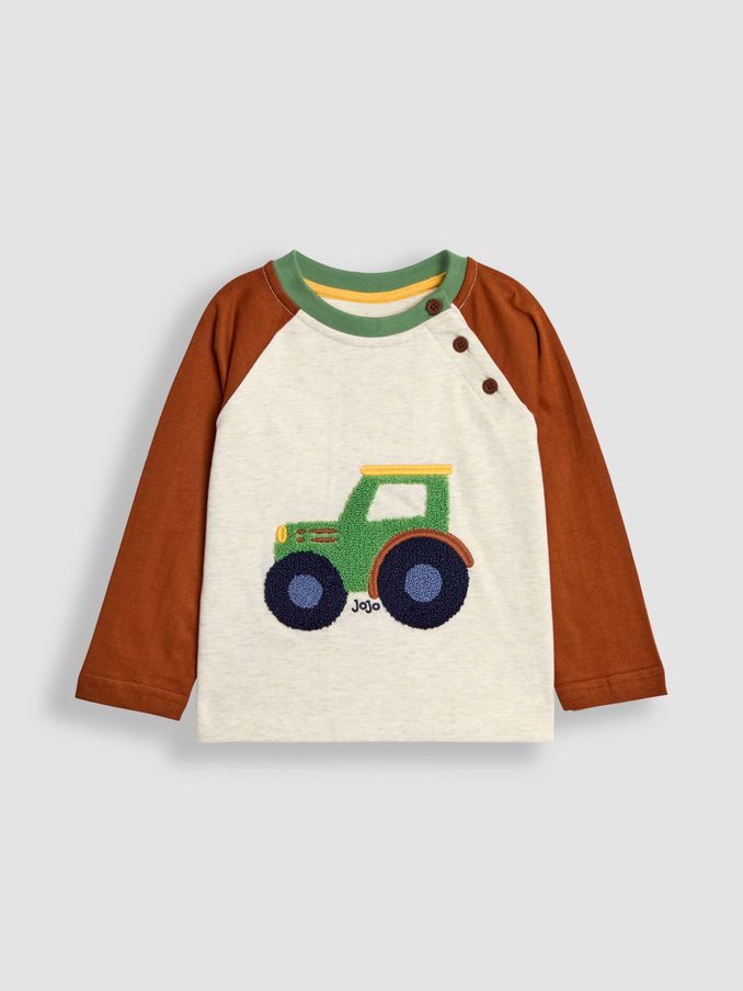 Natural Tractor Appliqué Top (B92077) | £9