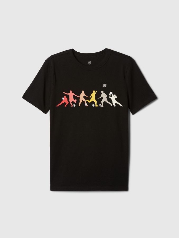 Black Football Logo Graphic Short Sleeve Crew Neck T-Shirt (4-13yrs) (B92576) | £7