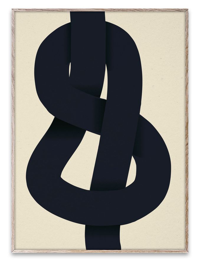 Paper Collective Black The Knot Framed Wall Art Print in Natural Oak Frame (B92678) | £70 - £110