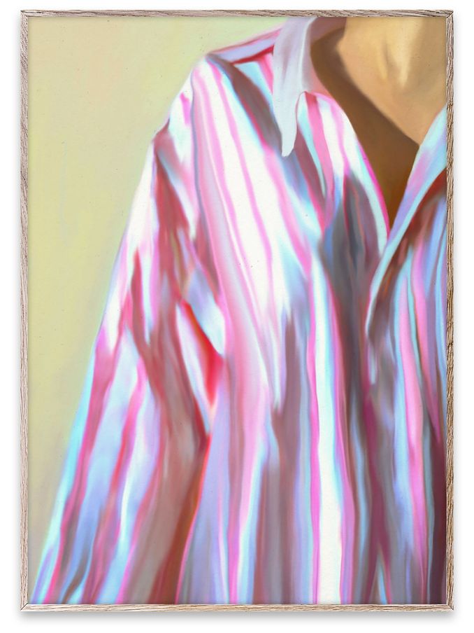 Paper Collective Pink Dad Shirt Framed Wall Art Print in Natural Oak Frame (B92799) | £70 - £110
