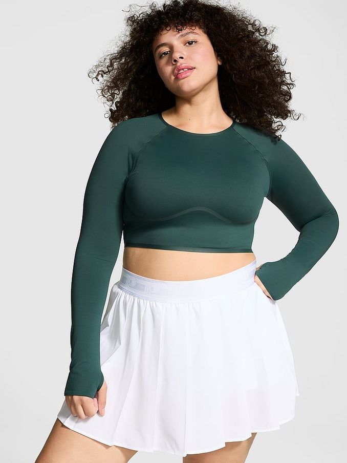 Deep Forest Green Relay Long Sleeve Crop Top (B93036) | £19