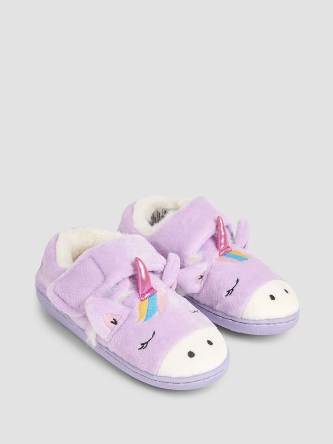 Lilac Unicorn Slippers Shoes (B93454) | £16.50